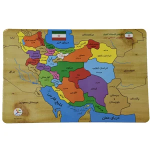 پازل نقشه ایران ۳۲ تکه مدل CH12 چوبی آموزشی